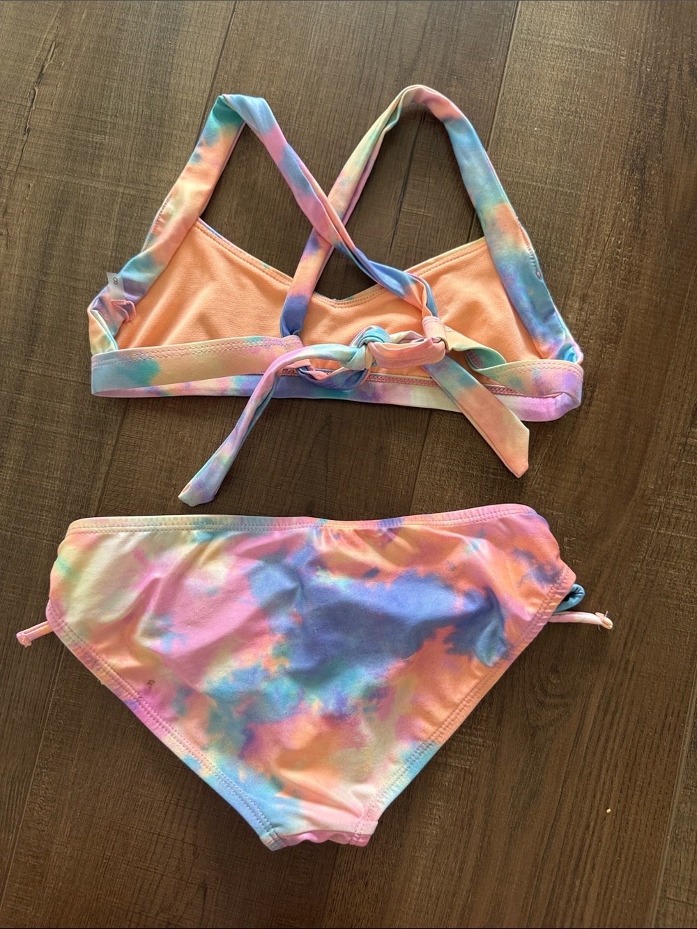 Raisins Girls Pastel Tie-Dye Bikini - Pink, Blue & Peach - Picture 3 of 3